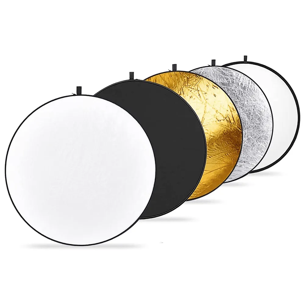 [LOCCALUMETREFL4EN1] CALUMET Réflecteur circulaire 4 en 1 avec poignées - blanc/noir/silver/doré - 105cm