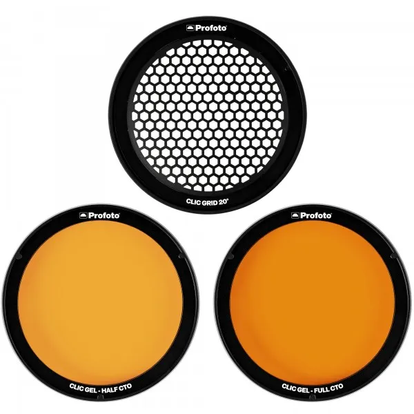 [LOCPRO101302] PROFOTO Kit CLIC Grid & Gel (full cto / half cto / grid 20°)