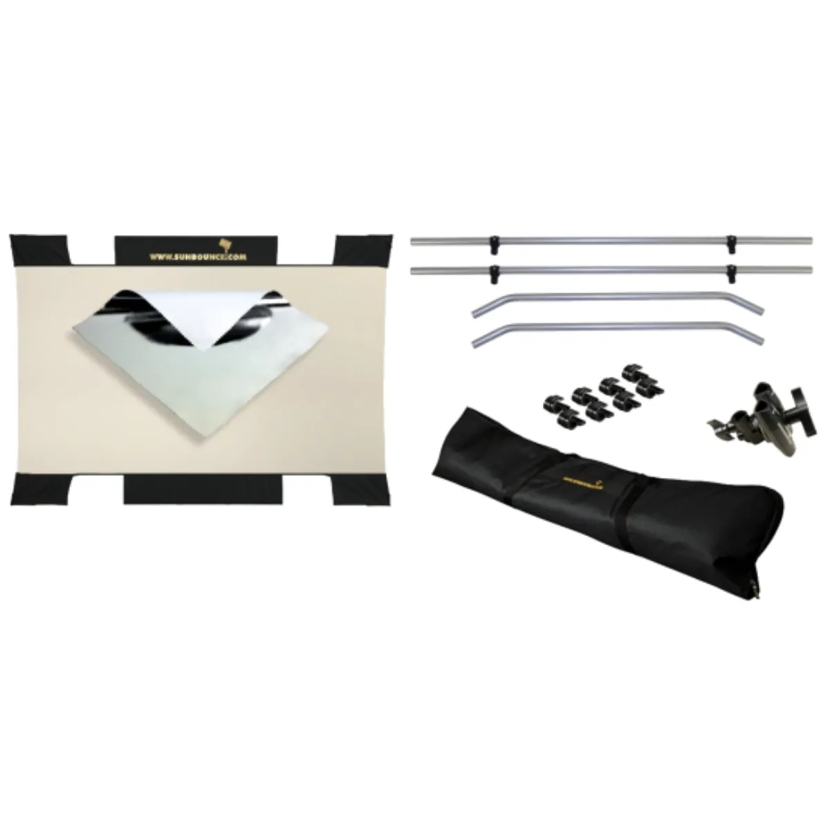 [LOCSUN100110STK] SUNBOUNCE Sunbouncer mini starter kit (90x125cm) - argent/blanc & rotule