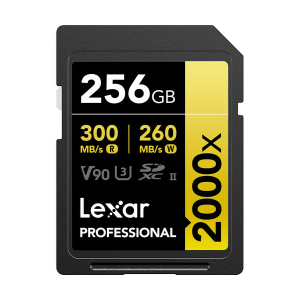 LEXAR carte mémoire SD Pro Gold Series UHS-II 2000x 256GB V90